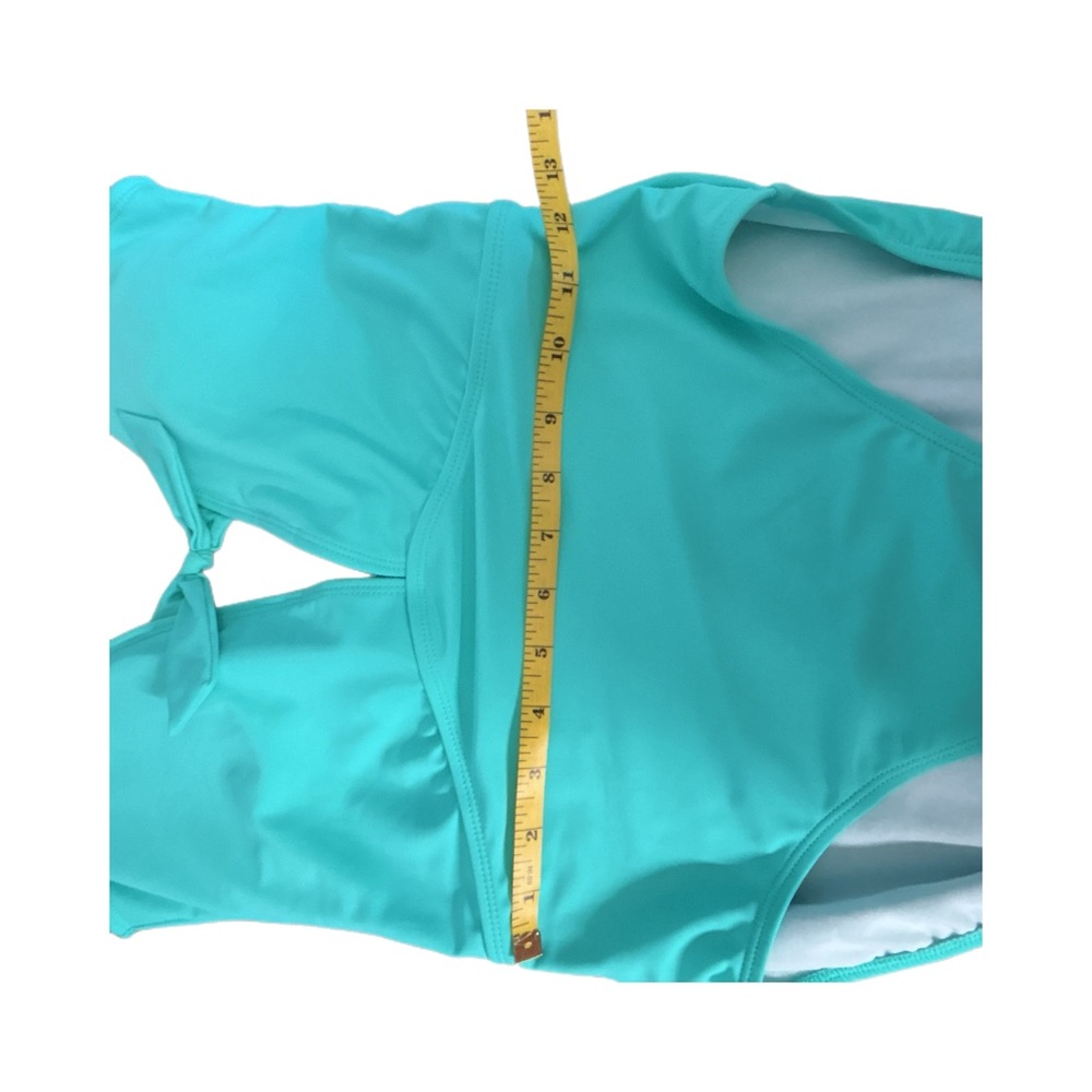 Marina West One Piece Ruffle Low V-Neck with Tie V-Back Swimsuit Size M - Picture 5 of 6